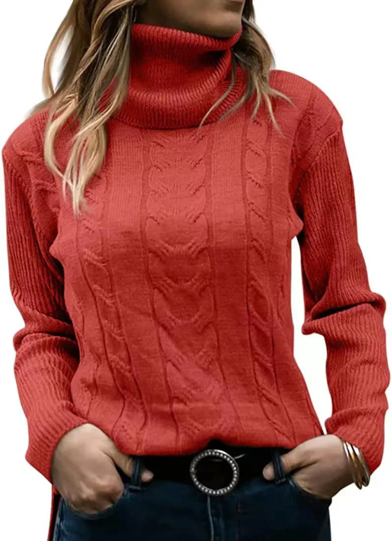 Nerea Carolla™ Dzianinowy sweter z golfem w stylu retro