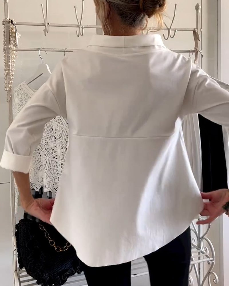 Sabina Argiro™ Modna bluzka z półgolfem