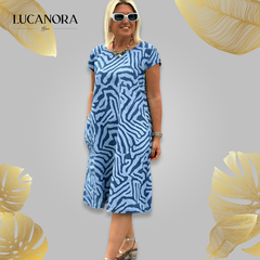 Colomba Lillo™ Sukienka Boho Vintage Casual z nadrukiem