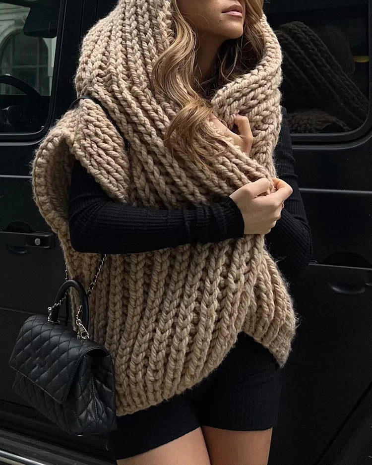 Dixie™ Luźny, dzianinowy sweter z kapturem
