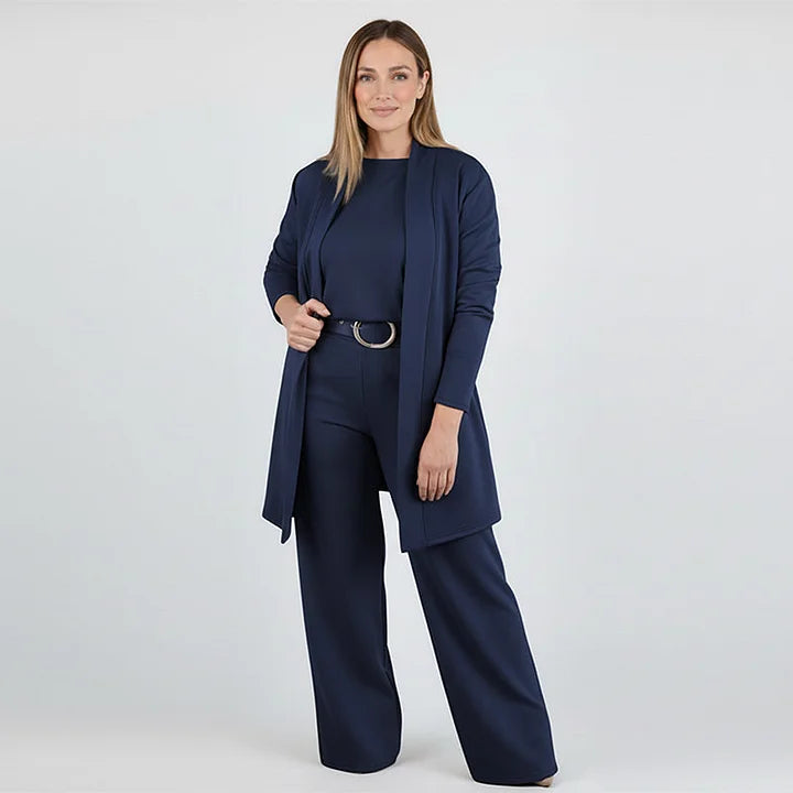 Dora Zanelli™ elegancki 3-częściowy komplet damski z kardiganem