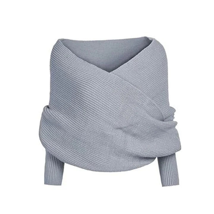 Esterina Riggi™ Sweter dzianinowy z kopertowym dekoltem