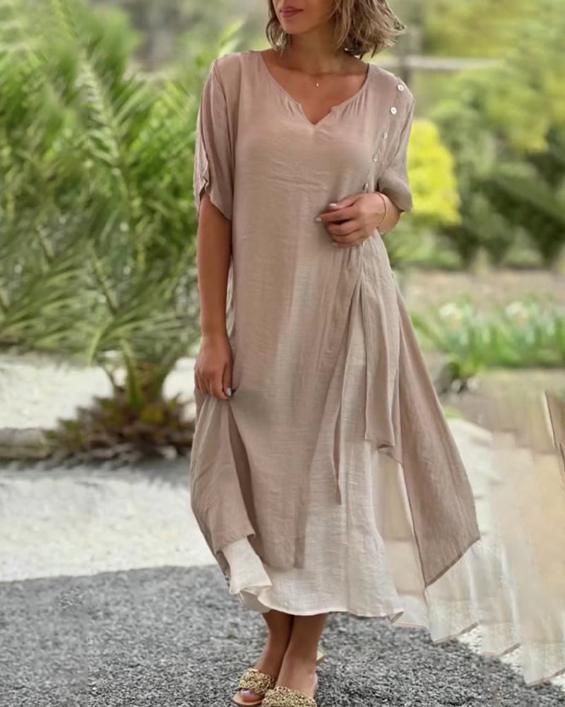 Jemma Onio™ Plus Size Asymetryczna Długa Sukienka