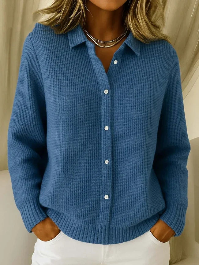 Linda Dino™ Damski casualowy rozpinany na guziki sweter