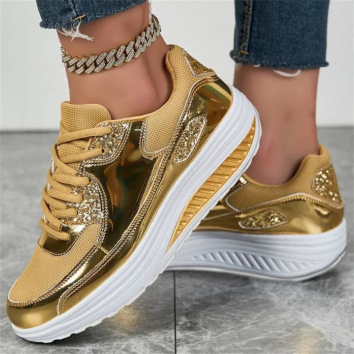 Nadia Pini™ Damskie sneakersy na platformie z połyskiem
