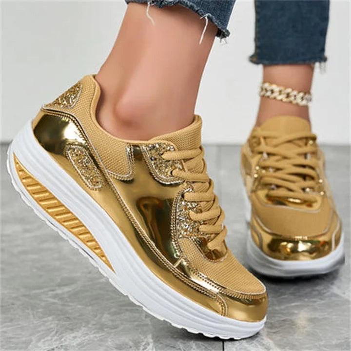 Nadia Pini™ Damskie sneakersy na platformie z połyskiem