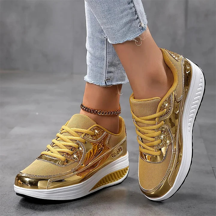Nadia Pini™ Damskie sneakersy na platformie z połyskiem