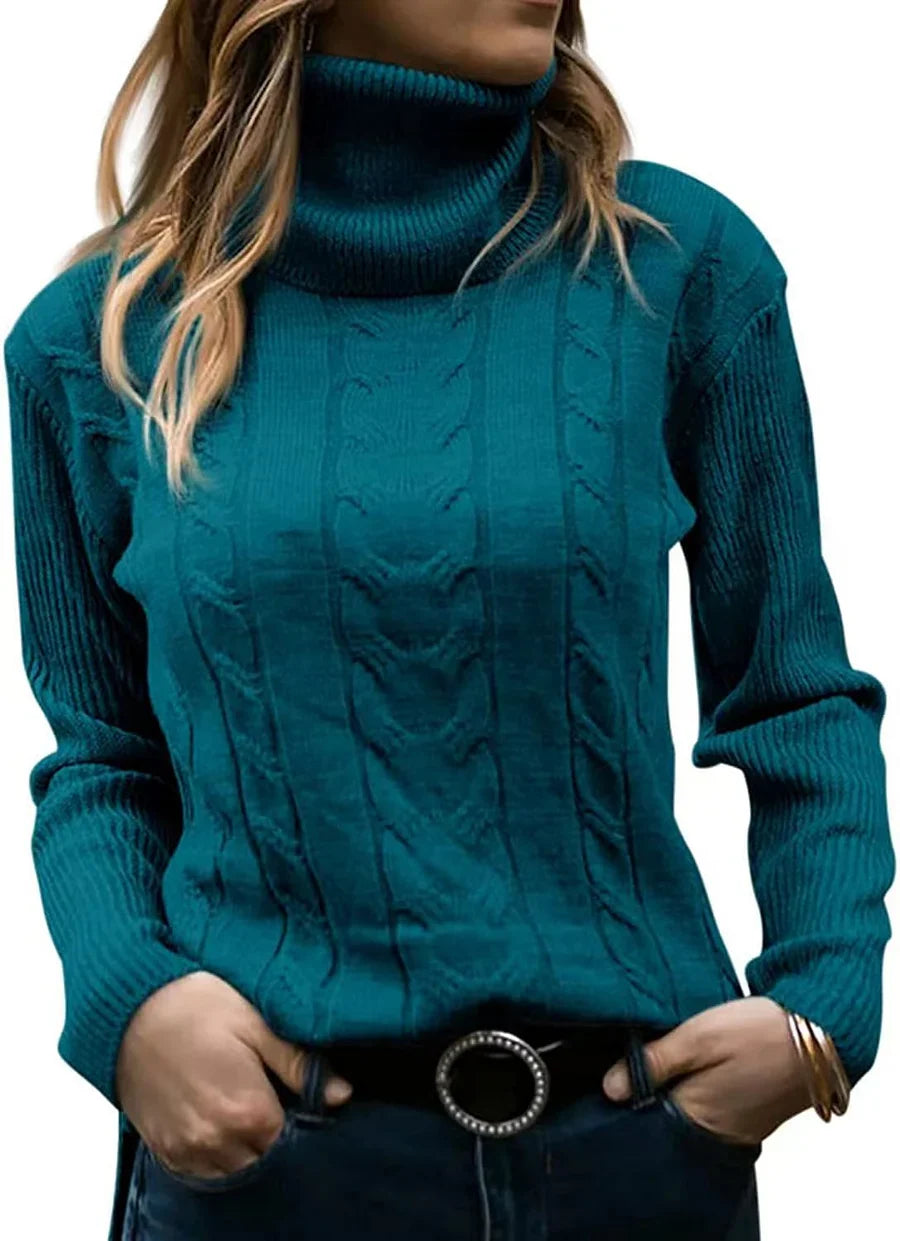 Nerea Carolla™ Dzianinowy sweter z golfem w stylu retro