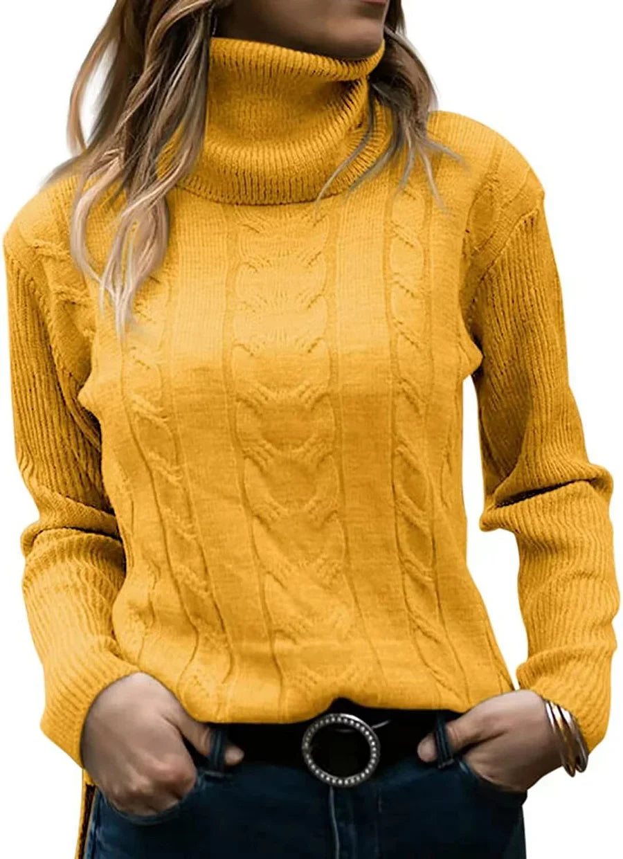 Nerea Carolla™ Dzianinowy sweter z golfem w stylu retro