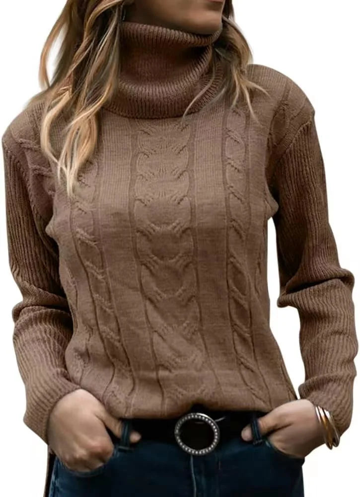 Nerea Carolla™ Dzianinowy sweter z golfem w stylu retro