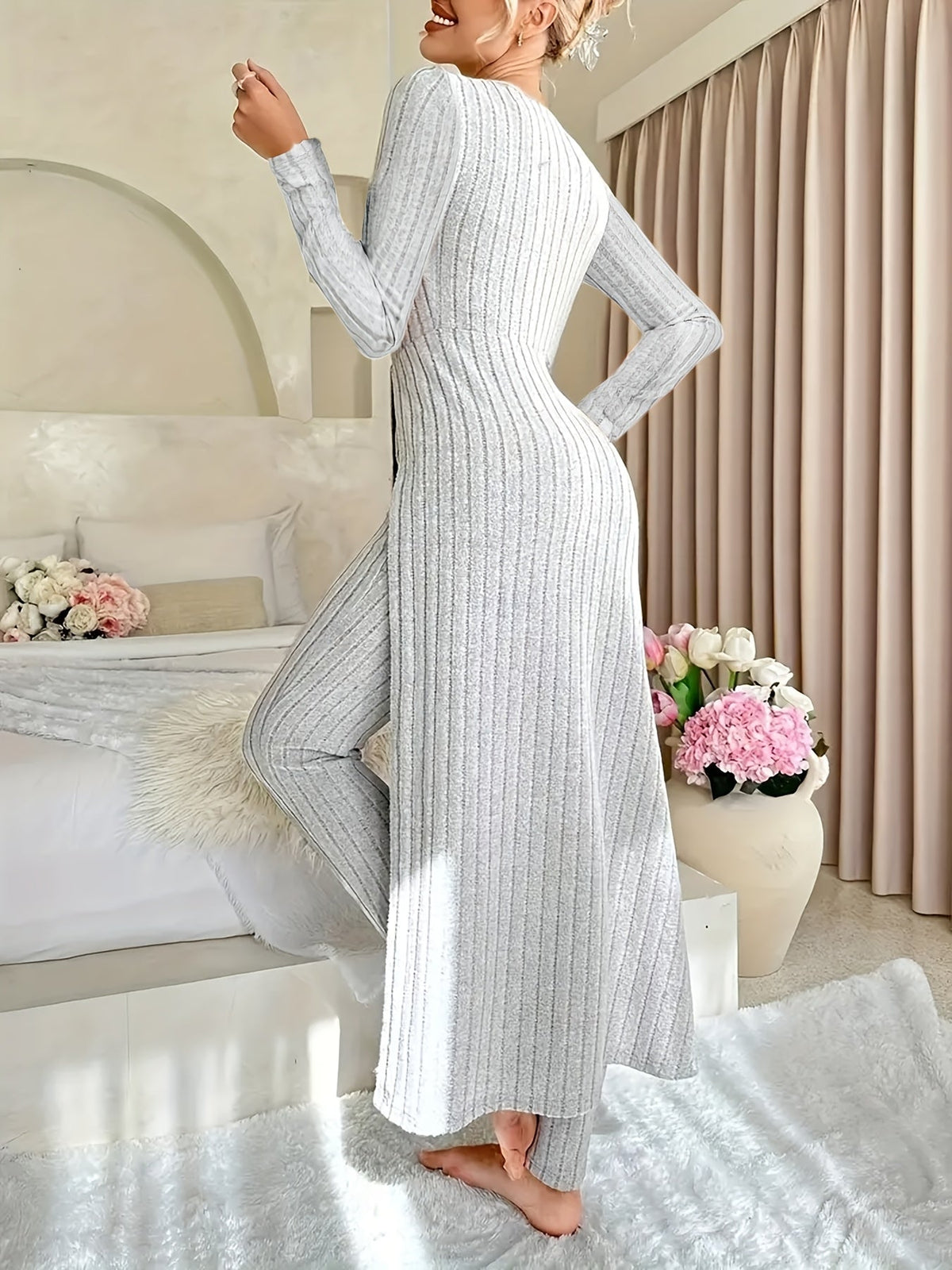 Nicole Coiro™ Komplet dwuczęściowy z tuniką z długim rękawem