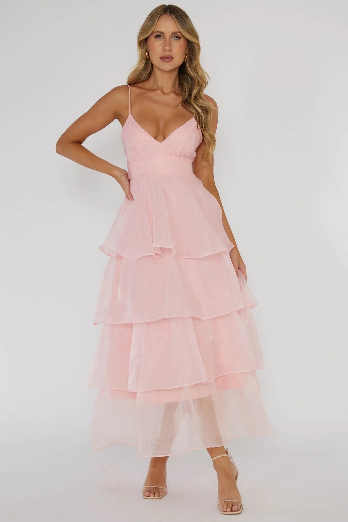 Nina Vidal™ Sukienka maxi z falbankami