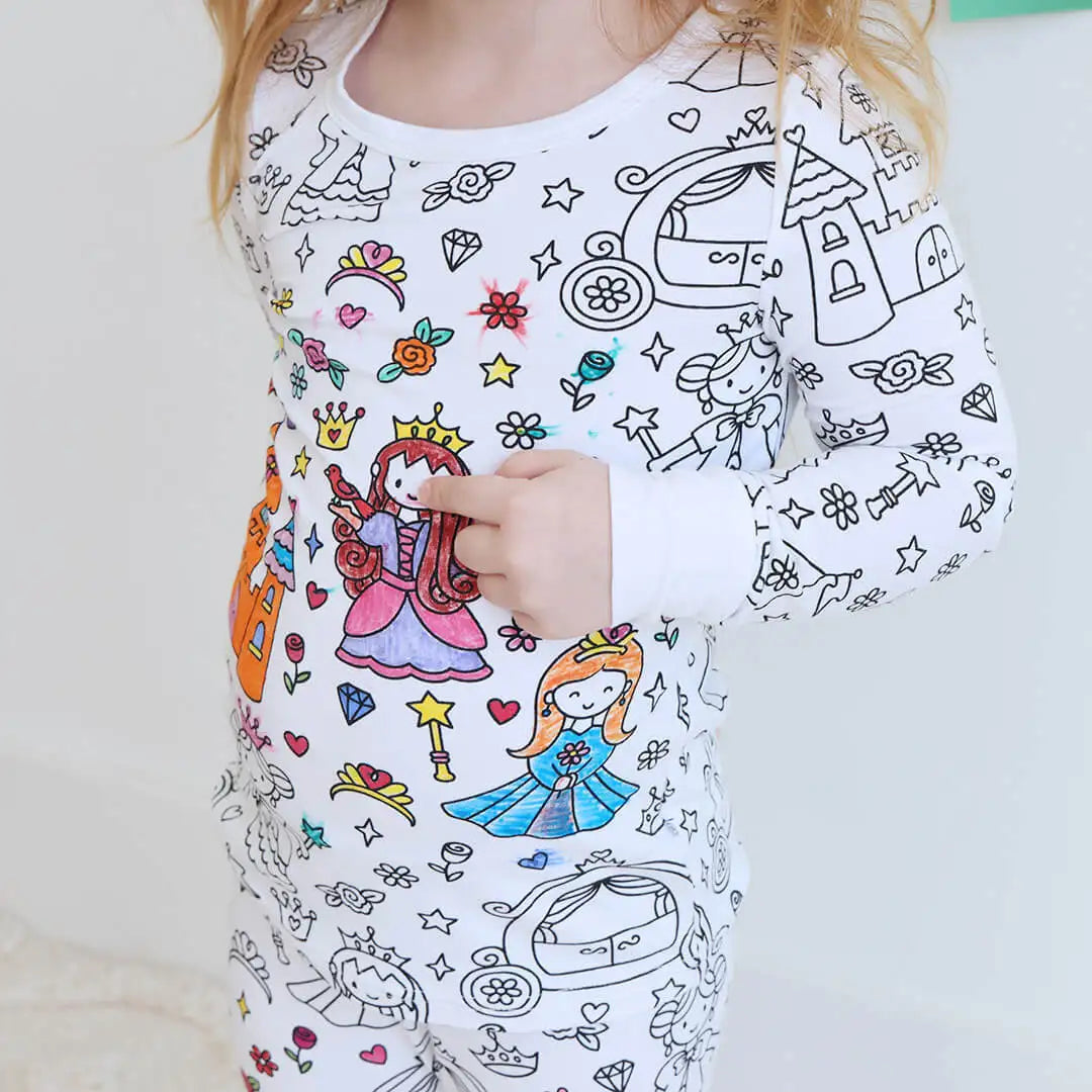 PajaMagic™ Kreatywna kolorowa piżama dziecięca do kolorowania