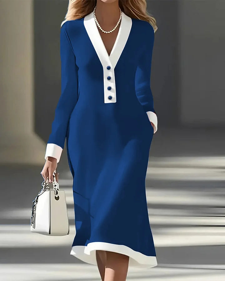 Romana Arace™ Elegancka sukienka z długim rękawem