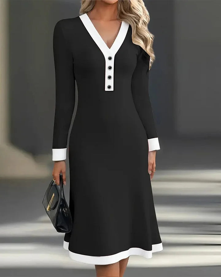 Romana Arace™ Elegancka sukienka z długim rękawem