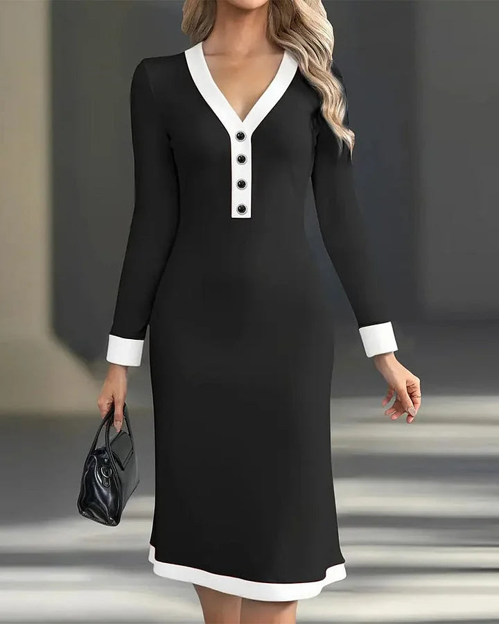 Romana Arace™ Elegancka sukienka z długim rękawem