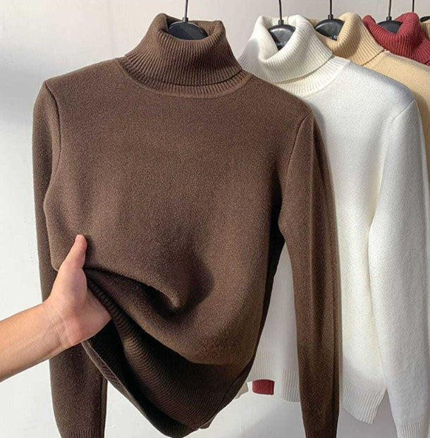 Rubie Baptiste™️ Ciepły polarowy zimowy sweter z golfem