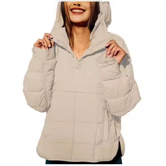 Serafina Raimo™ Damska kurtka pikowana z kapturem oversize