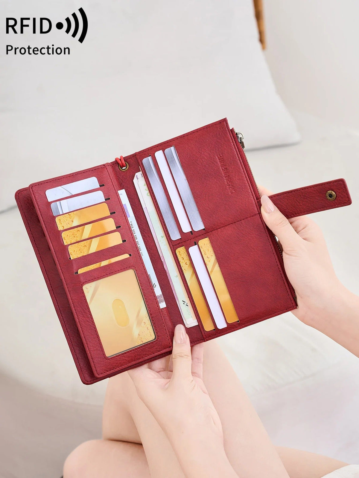 ShieldFold™ Elegancki portfel z wieloma miejscami na karty