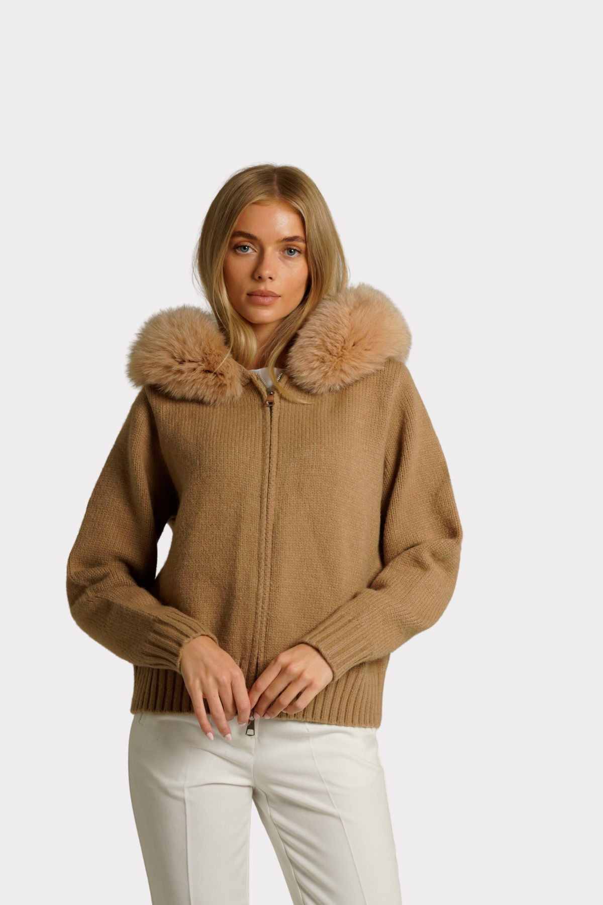 Zaira Perna™ Ocieplana bluza z kapturem i futrem