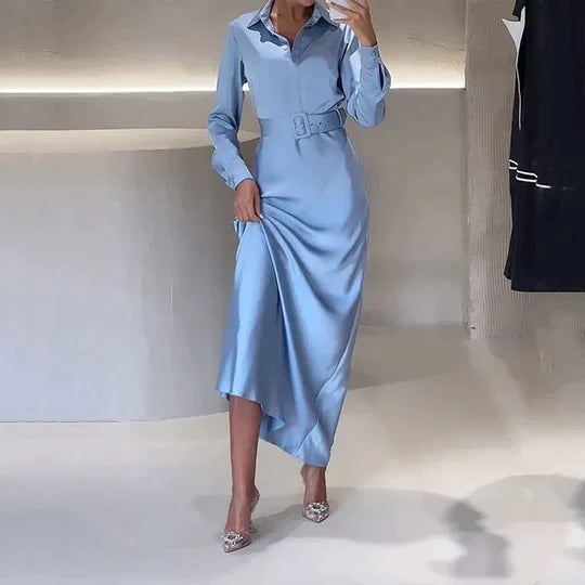 Zarita™ Długa elegancka sukienka z paskiem