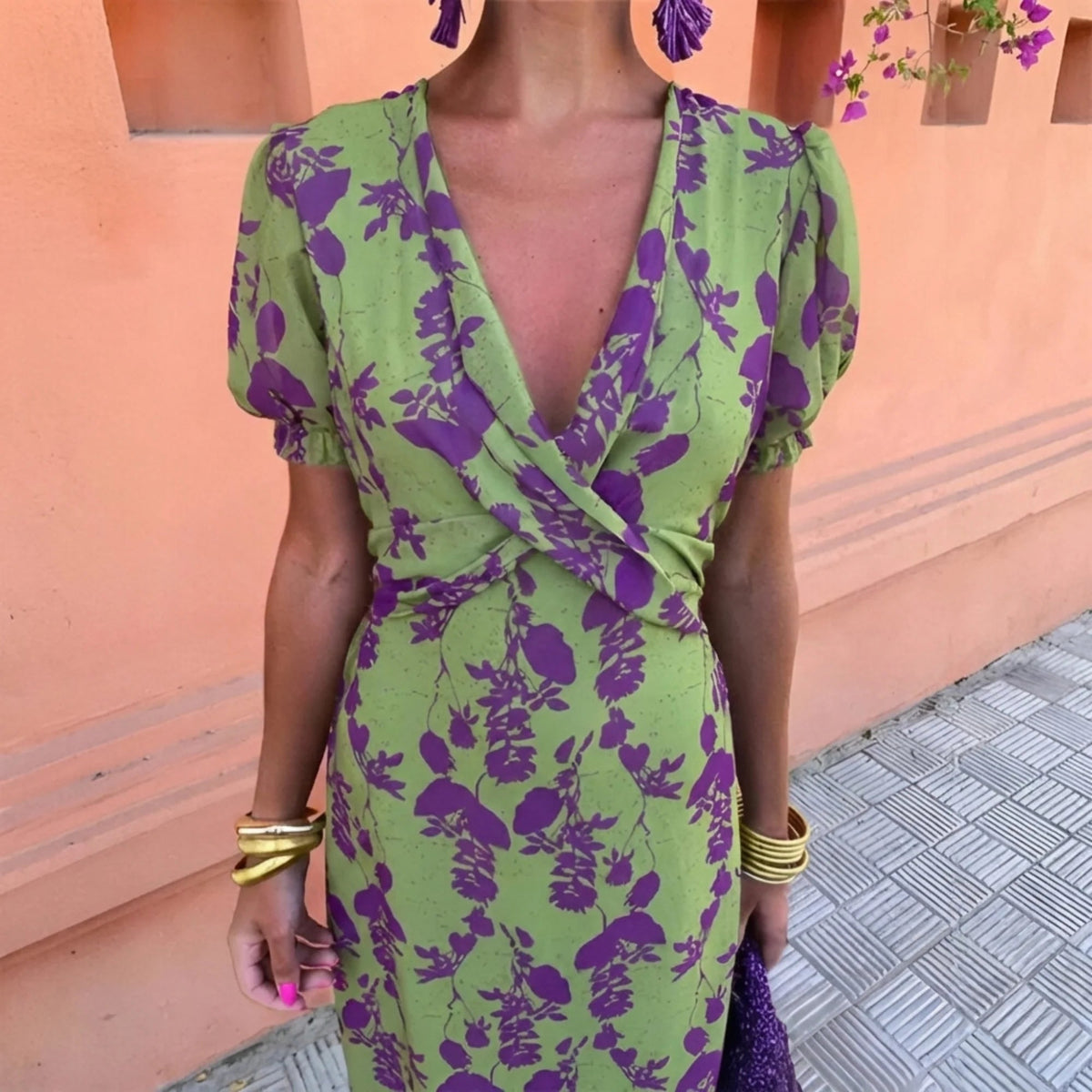 Clarissa Clarissa Pavone Elegant Everyday Spring Dress - gallery view 5