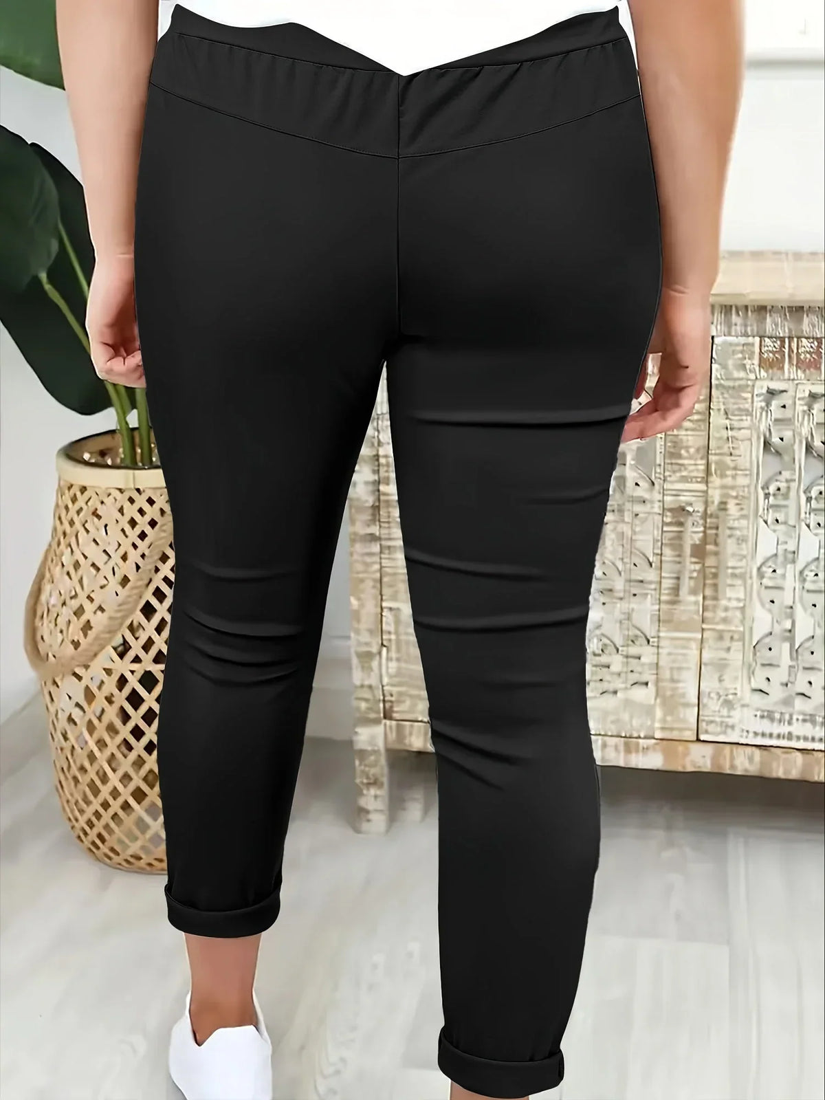Edvige Alberti™ Eleganckie spodnie jogger ze średnim stanem na co dzień