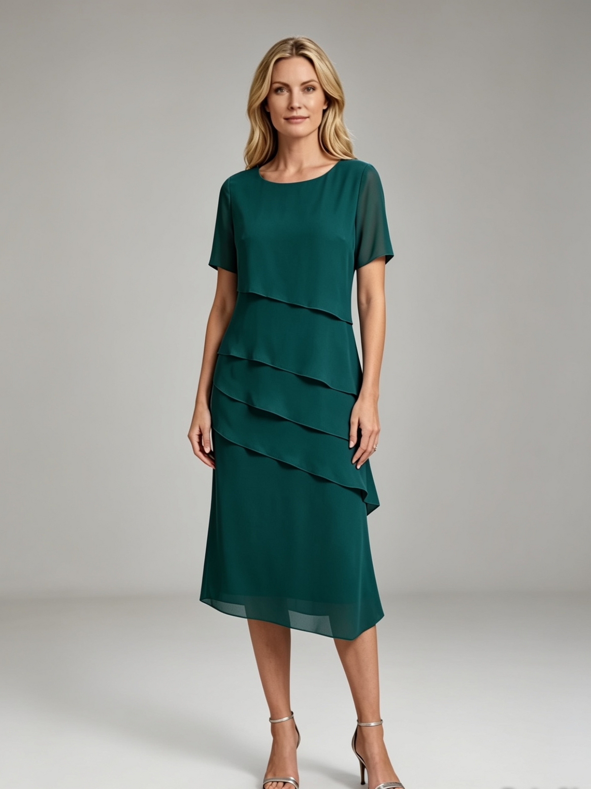 Emiliana Bergonzi™ Elegancka sukienka midi o modelującym kroju