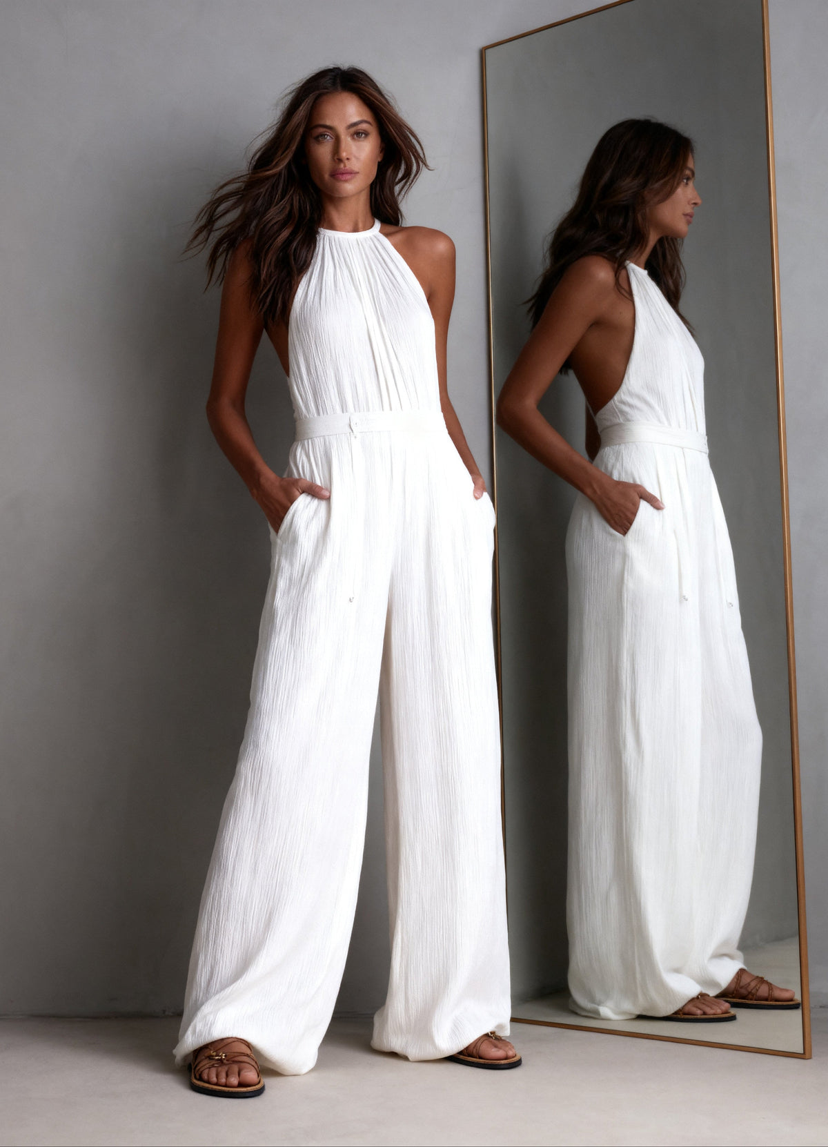 Franca Bianco™ Kombinezon z szerokimi nogawkami relaxed fit